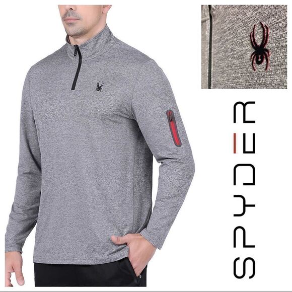 NEW NWT š·Ā Spyder Active Menās Soft Lightweight Breathable Stretch ¼āZipāTop:āSi - Picture 1 of 16